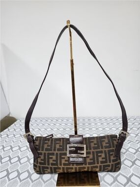 FENDI Zucca Shoulder Bag Brown